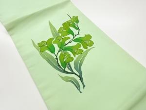 塩瀬花葉模様開き名古屋帯（額縁仕立て）